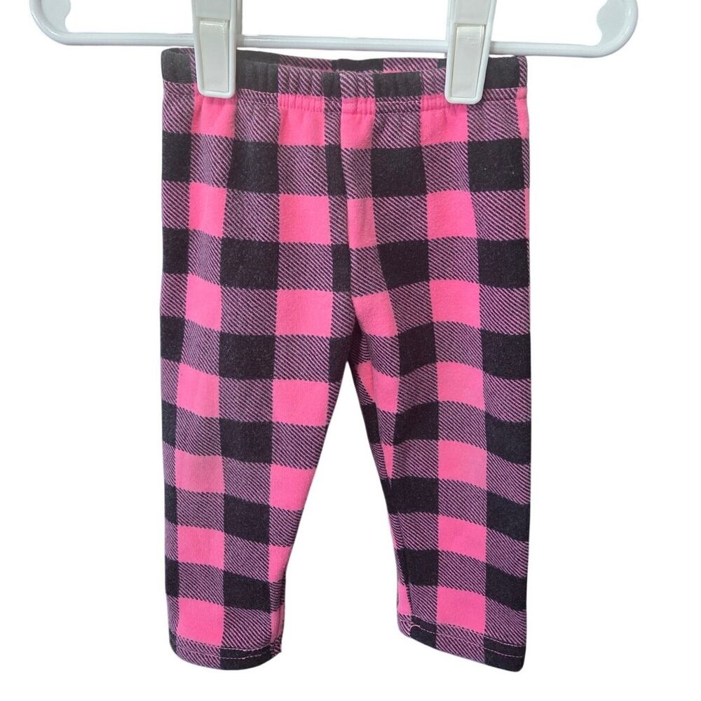 Pink Buffalo Plaid Fleece Leggings – Carter’s – 12mo